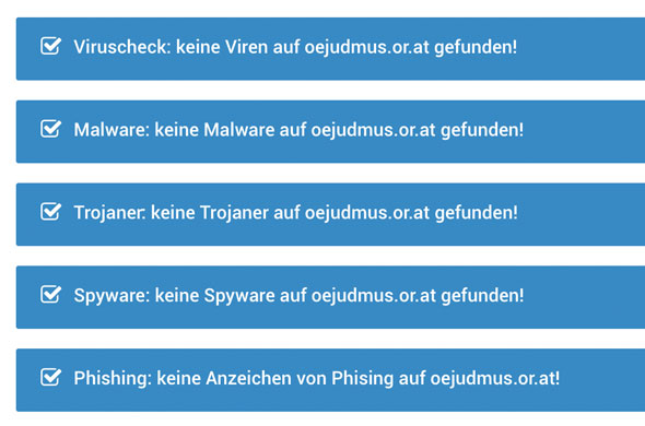 oejudmus.or.at hat das SafeSite Gütesiegel bekommen!