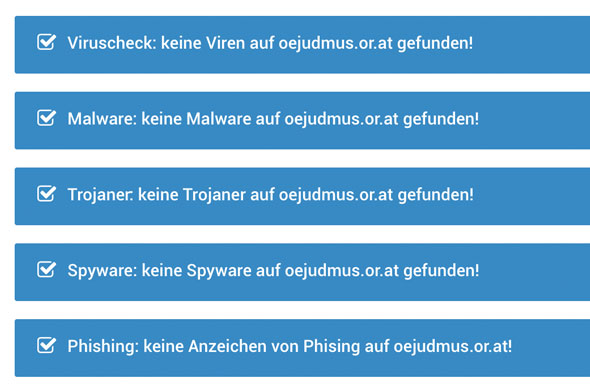 oejudmus.or.at hat das SafeSite Gütesiegel bekommen!